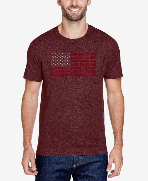Men's Premium Blend Word Art USA Flag T-shirt