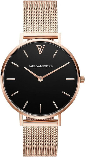 Paul Valentine Damen Armbanduhr PEARL ROSE GOLD MESH 32 MM PV32211