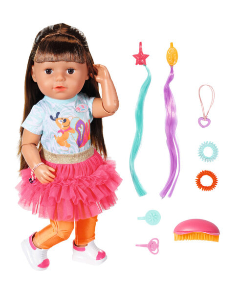 Кукла классическая Zapf Creation BABY born Sister Play & Style брюнетка 43 см