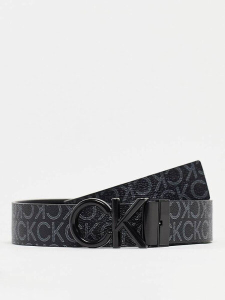 Calvin Klein reversible 35mm monogram belt in black