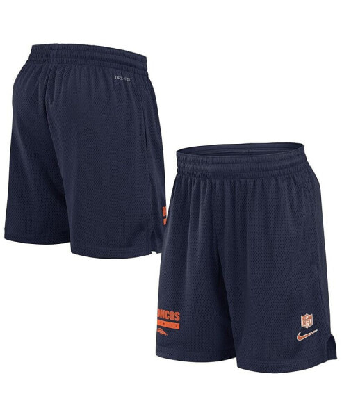 Men's Navy Denver Broncos 2024 Sideline Performance Mesh Shorts