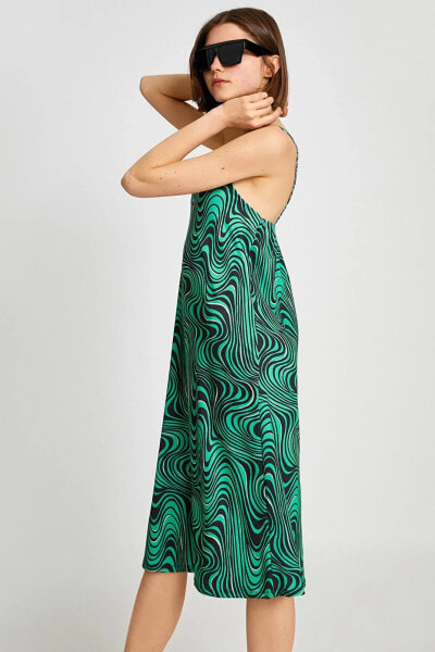 Kadın Giyim Elbise 2sal80028ık Yeşil Desen