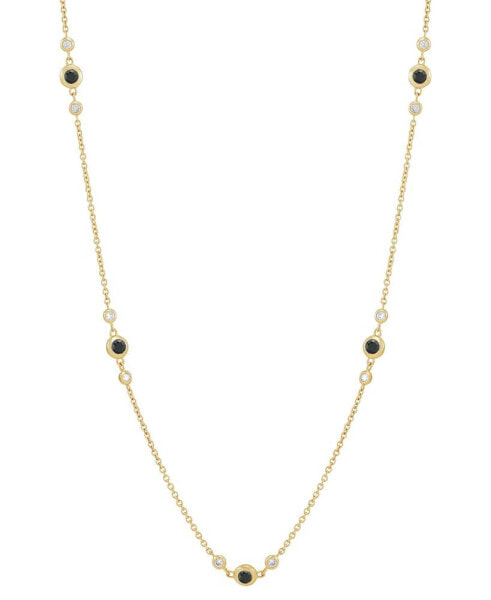 Black & White Diamond Collar Necklace (1 ct. t.w.) in 10k Gold, 16" + 2" extender