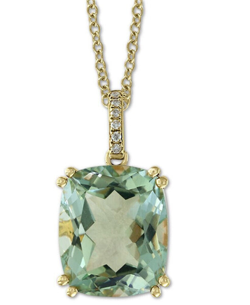 EFFY® Green Quartz (5-1/4 ct. t.w.) & Diamond Accent 18" Pendant Necklace in 14k Gold