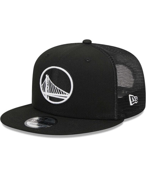 Men's Black Golden State Warriors Evergreen 9FIFTY Trucker Snapback Hat