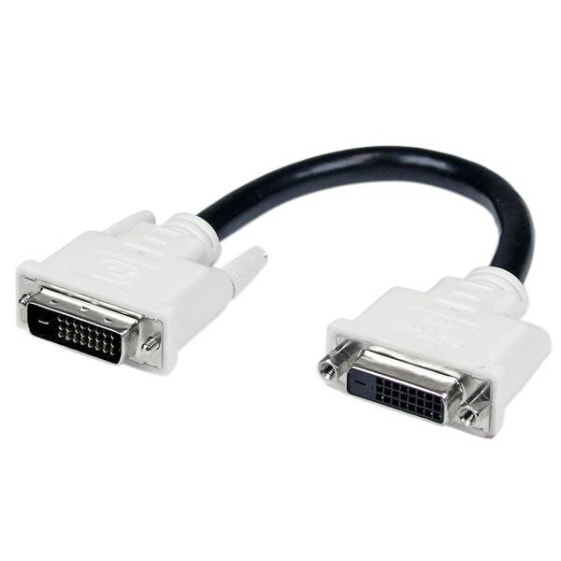 StarTech.com 6in DVI-D Dual Link Digital Port Saver Extension Cable M/F - 0.15 m - DVI-D - DVI-D - Male - Female - Black
