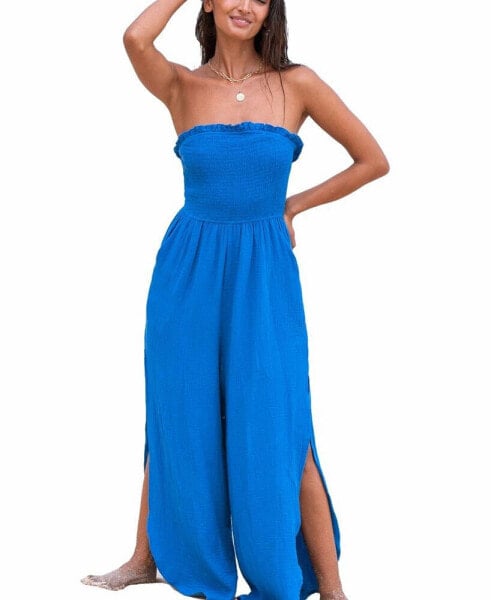 Women's Smocked Ruffle Tube Jumpsuit