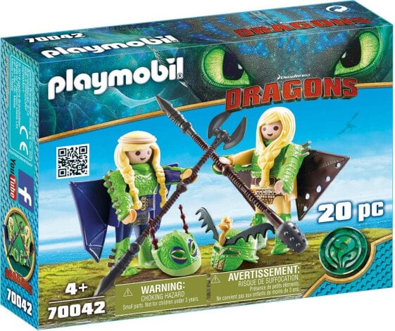 Фигурки Playmobil 70042 Dragons Raffnuss and Taffnuss with Flight Suits, Multi-Coloured (Драгон-Рафнус и Тафнус в Полётных Костюмах)
