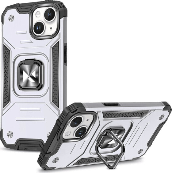 Wozinsky PANCERNE ETUI Z UCHWYTEM NA PALEC DO IPHONE 15 PRO WOZINSKY RING ARMOR - SREBRNE