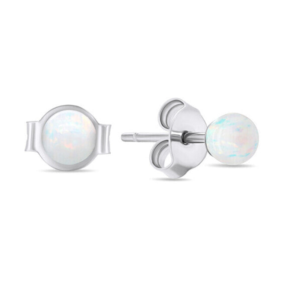 Fine silver stones with white synthetic opals EA625W