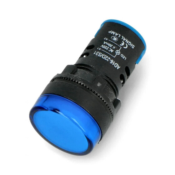 LED indicator 230V AC - 28mm - blue