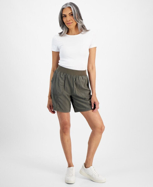 Petite Mid Rise Pull-On Shorts, Created for Macy's