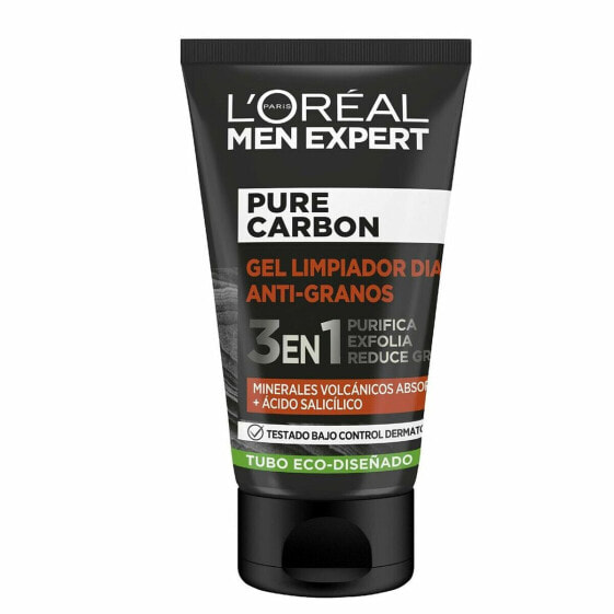 Отшелушивающее средство для лица L'Oreal Make Up Men Expert Pure Carbon против акне 3-в-1 (100 мл) Косметический Уход за лицом Скрабы и пилинги L'Oreal Paris