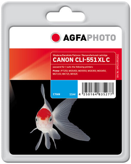 AgfaPhoto APCCLI551XLC - Cyan - 1 pc(s) - Standard Yield - CLI-551XL C