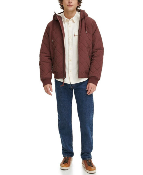 Men's Quilted Sherpa Lined Bomber Jacket