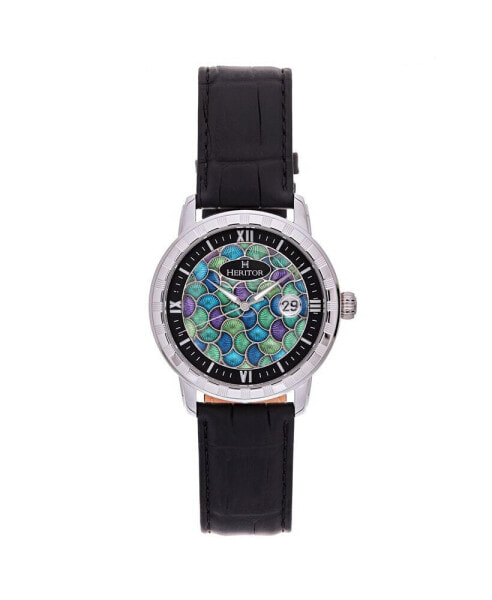 Часы Heritor Automatic Protege Leather Strap   Silver/Black