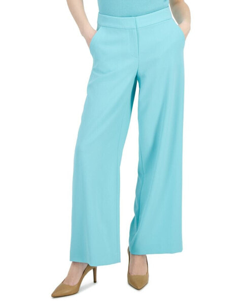 Women's Mid-Rise Wide-Leg Career Pants