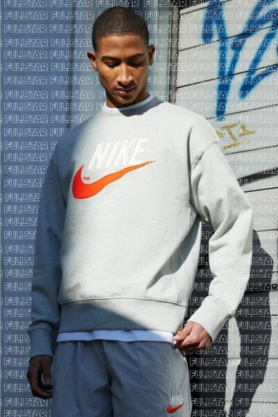 Толстовка мужская Nike Sportswear Oversized Bol Kesim Gri Sweatshirt
