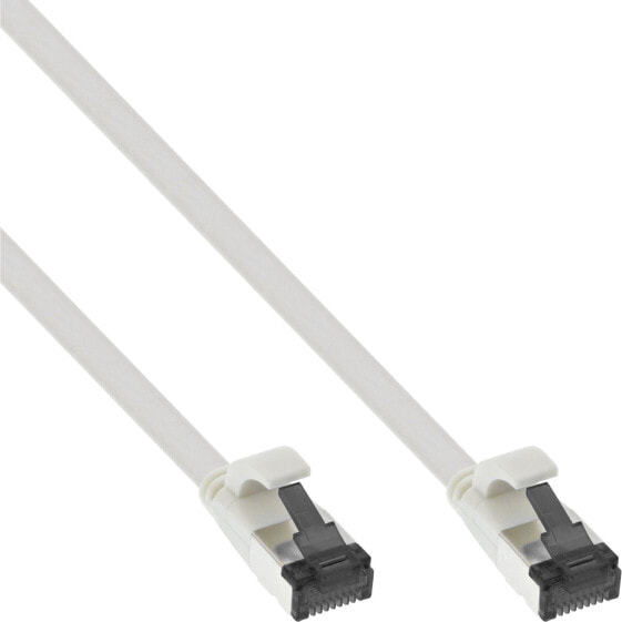 InLine Patch cable flat - U/FTP - Cat.8.1 - TPE halogen-free - white - 3m
