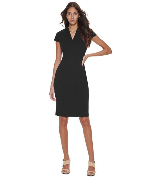 Petite Short-Sleeve Sheath Dress