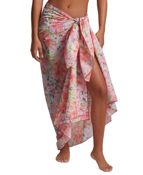 Women's Floral-Print Pareo Cotton Cover-Up