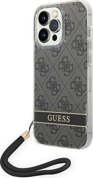 Guess Etui Guess do iPhone 14 Pro 6,1" czarny/black hardcase 4G Print Strap