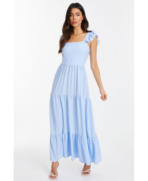 Women's Textured Jersey Tiered Maxi Dress