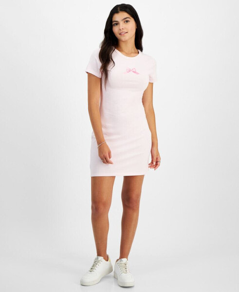 Juniors' Bow Graphic T-Shirt Dress