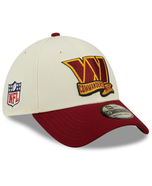 Men's Cream, Burgundy Washington Commanders 2022 Sideline 39THIRTY 2-Tone Flex Hat