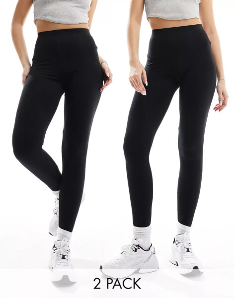 ONLY 2 pack leggings in black