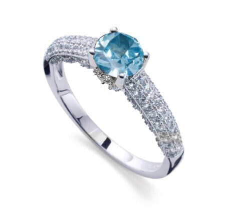 Elegant silver ring with cubic zirconia Royal 63271 AQU