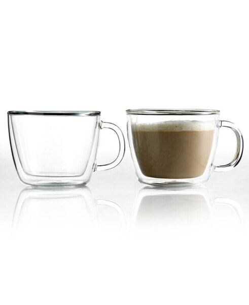 Bistro Cafe Set of 2 Double Walled 15 Oz. Latte Cups