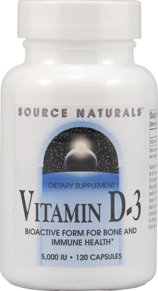 Source Naturals Vitamin D-3 - Витамин D3 - 5000 МЕ - 120 капсул