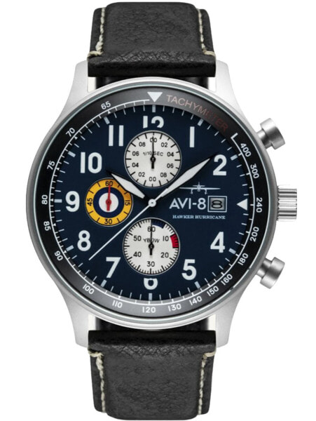AVI-8 AV-4011-01 Mens Watch Hawker Hurricane Classic Chronograph 43mm 5ATM