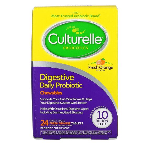 Пробиотики для пищеварительной системы Culturelle Daily Digestive, Свежий апельсин, 10 млрд CFU, 24 ежедневных таблетки