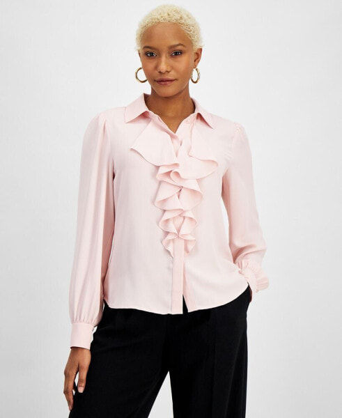 Women's Ruffle-Front Blouse, Created for Macy's