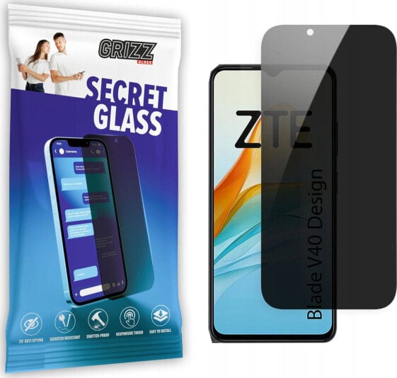 GrizzGlass Szkło prywatyzujące GrizzGlass SecretGlass do ZTE Blade V40 Design