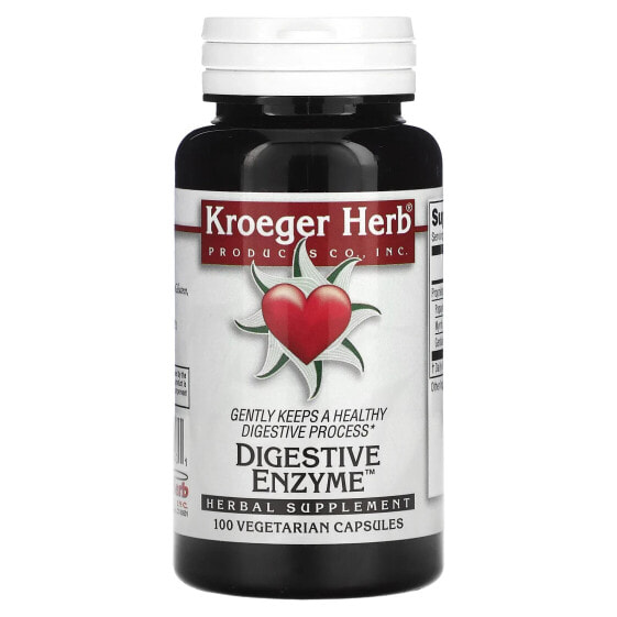 Пищеварительные ферменты Kroeger Herb Co Digestive Enzyme, 100 вегетарианских капсул