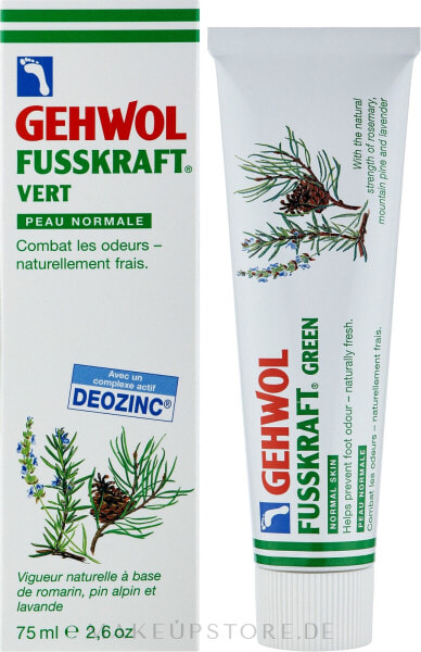 Fußbalsam für geruchslose und naturfrische Füße und normale Haut - Gehwol Fußkraft grun 75 ml