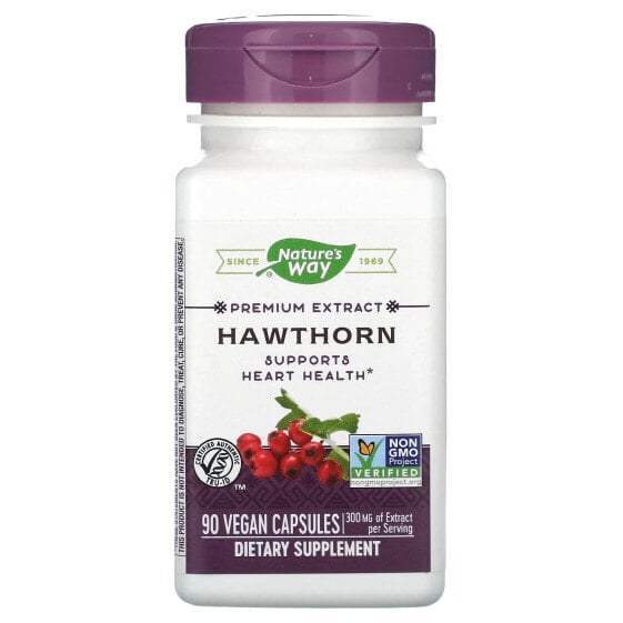 Витамин Hawthorn 300 мг, 90 капсул NATURE'S WAY