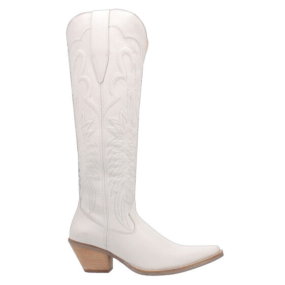 Dingo Raisin Kane Embroidered Snip Toe Cowboy Womens White Casual Boots DI167-1