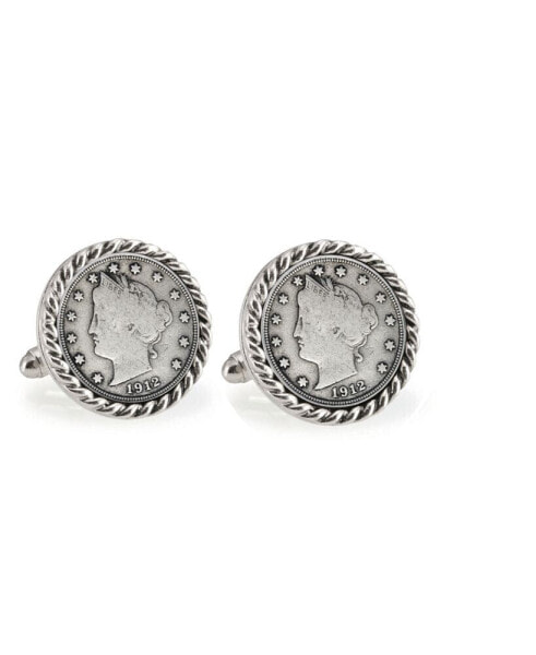 Liberty Nickel Rope Bezel Coin Cuff Links