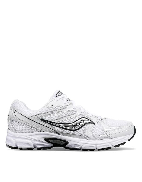 Saucony Ride Millennium trainers in white and silver