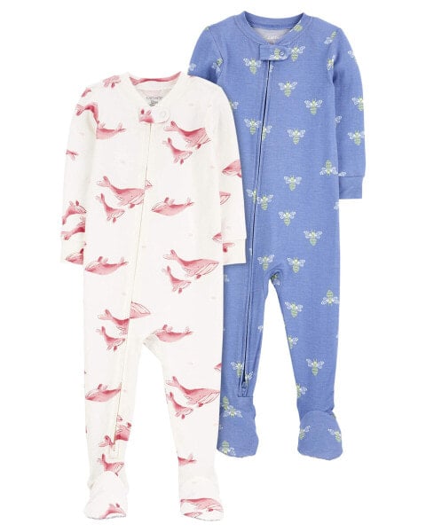 Baby 2-Pack PurelySoft 1-Piece Footie Pajamas 12M