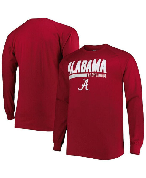 Men's Crimson Alabama Crimson Tide Big and Tall Two-Hit Long Sleeve T-shirt