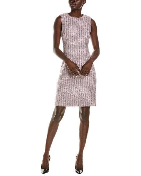 St. John Tweed Sheath Dress Women's Pink 16