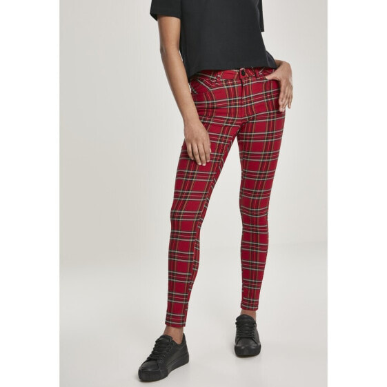 URBAN CLASSICS Skinny Tartan pants