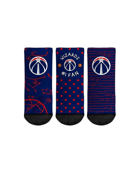 Toddler Boys and Girls Rock Em Socks Washington Wizards #1 Fan 3-Pack Crew Socks Set