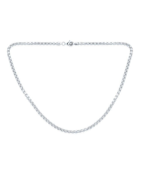 Men's Heavy Large Solid 5MM Thick .925 Sterling Silver Square Box Chain Necklace For Men Teen 16 Inch