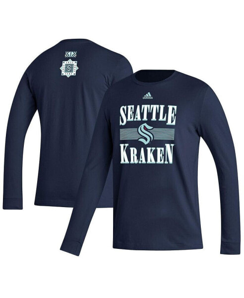 Men's Navy Seattle Kraken Reverse Retro 2.0 Fresh Playmaker Long Sleeve T-shirt